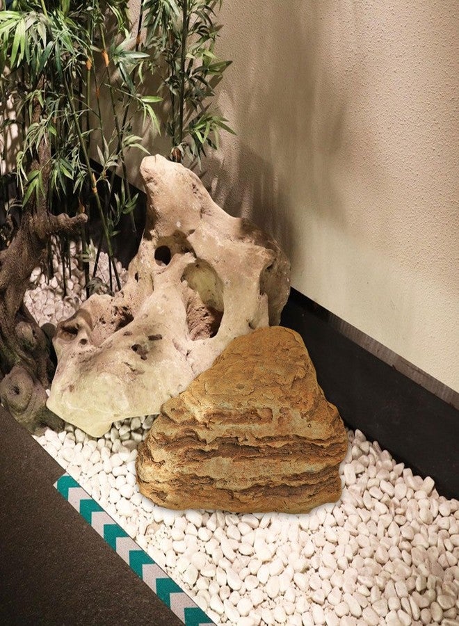 MYCENSE Artificial Landscape Rock, Decorative Stone, Realistic Model Faux Landscape Rock for Patio Outdoor Backyard Garden, Style F 20x9x15cm Brown - Image 5